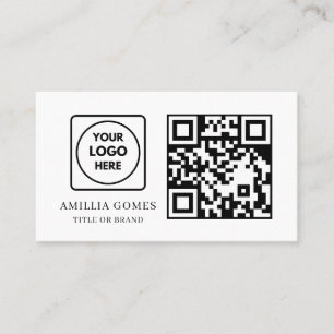 Weißer QR-Code   Moderne minimalistische benutzerd Visitenkarte