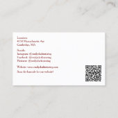 Weißer QR-Code-Schullehrer Rother Apfel Visitenkarte (Rückseite)
