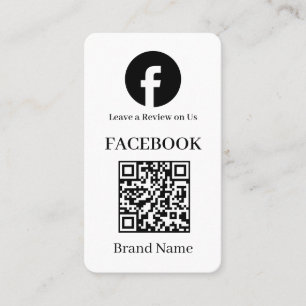 Weißer QR   Facebook-Bewertungen Minimales benutze Visitenkarte
