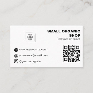 Weißer QR Instagram Minimal Business Stil Visitenkarte