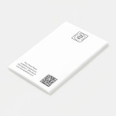 Weißer QR | Minimales Business-Logo-Design Post-it Klebezettel (angewinkelt)