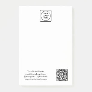 Weißer QR   Minimales Business-Logo-Design Post-it Klebezettel