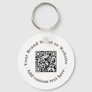 Weißer QR   Minimalistisches sauberes Budget-Desig Schlüsselanhänger