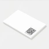 Weißer QR | Moderner minimalistischer benutzerdefi Post-it Klebezettel (angewinkelt)
