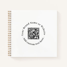 Weißer QR | Modernes Minimal Business Design Notizblock