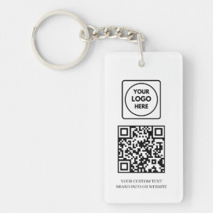 Weißer QR Professionelles Business-Logo-Design Schlüsselanhänger