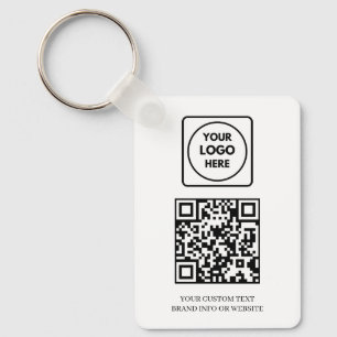 Weißer QR Professionelles Business-Logo-Design Schlüsselanhänger
