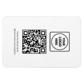 Weißer QR | Professionelles einfaches Geschäftslog Magnet (Horizontal)
