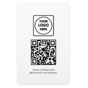 Weißer QR Professionelles einfaches Geschäftslog Magnet