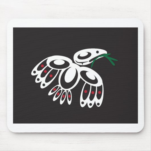Weißer Rabe Mousepad (Vorne)