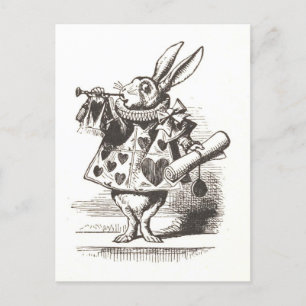 Weißer Rabit aus Alice im Wunderland Illustration Postkarte
