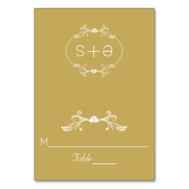 Weißer Rahmen, Initialen Eskorte Gold Eskorte Tischnummer