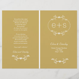 Weißer Rahmen, Initialen gefaltetes Goldhochzeitpr