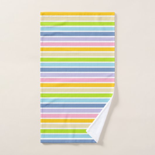Weißer Rainbow-Streifen Badhandtuch Set (Handtuch)