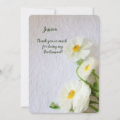 Weißer Ranunculus auf strukturiertem Papier danke Karte (Vorderseite)
