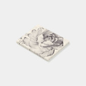 Weißer Ranunculus-Blume Schwarzer Hintergrund Post-it Klebezettel (angewinkelt)