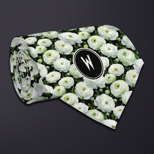 Weißer Ranunculus floral Krawatte