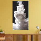 Weißer Rauch steigt langsam mit schwarzem Hintergr Leinwanddruck (Insitu (Wohnzimmer))