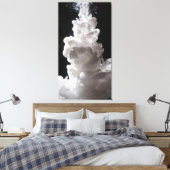 Weißer Rauch steigt langsam mit schwarzem Hintergr Leinwanddruck (Insitu (Schlafzimmer))