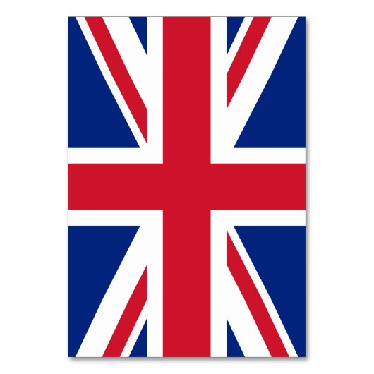 Weißer Rechteck Union Jack nummeriert Tischnummer (Rückseite)