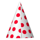 Weißer Red Dots Party Hat Partyhütchen (Rückseite)