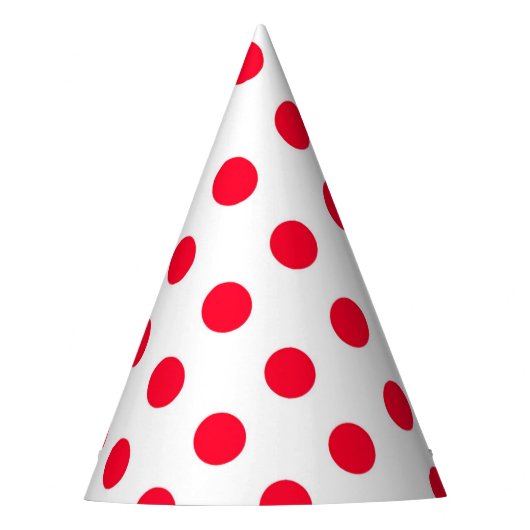 Weißer Red Dots Party Hat Partyhütchen (Vorderseite)