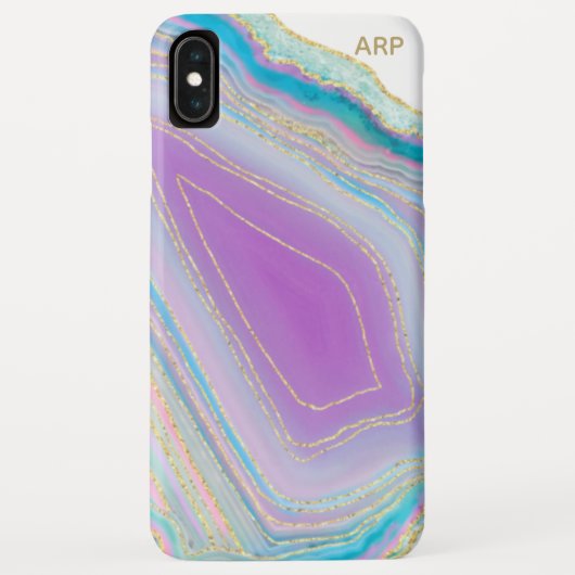 *~* Weißer Regenbogen Agate Gold Glitzer Pastell Case-Mate iPhone Hülle (Rückseite)