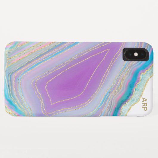 *~* Weißer Regenbogen Agate Gold Glitzer Pastell Case-Mate iPhone Hülle (Rückseite (Horizontal))