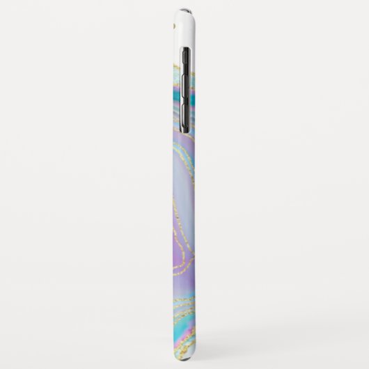 *~* Weißer Regenbogen Agate Gold Glitzer Pastell Case-Mate iPhone Hülle (Hinten/Links)