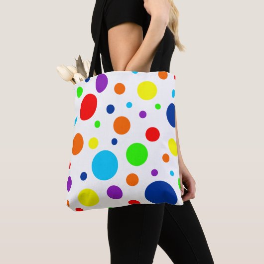 Weißer Regenbogen-Beutel Tasche (Von Nahem)