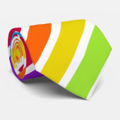Weißer Regenbogen Diagonaler Streifen Krawatte (Gerollt)