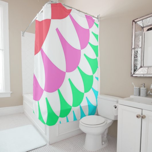 Weißer Regenbogen Duschvorhang (Beispiel)