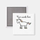 Weißer Regenbogen-Einhorn Magnet (Vorderseite/Rückseite)
