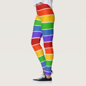 Weißer Regenbogen gestreift Leggings (Links)