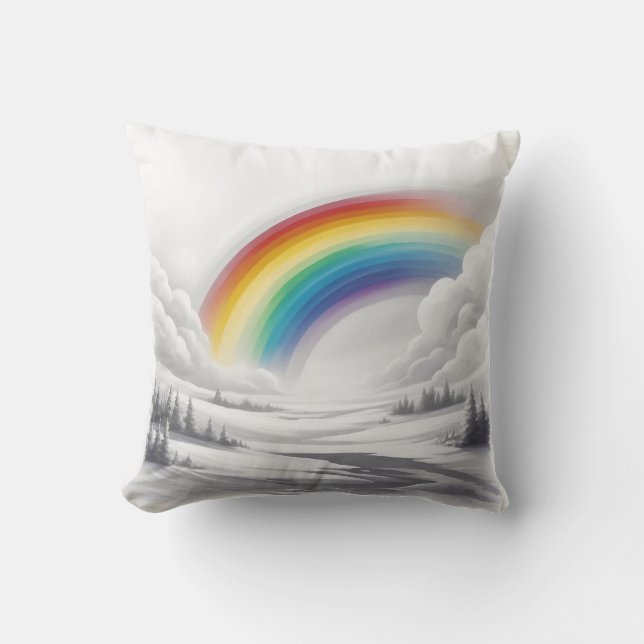 Weißer Regenbogen Kissen (Vorderseite)