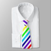 Weißer Regenbogen Krawatte (Diagonale Streifen) (Gebunden)