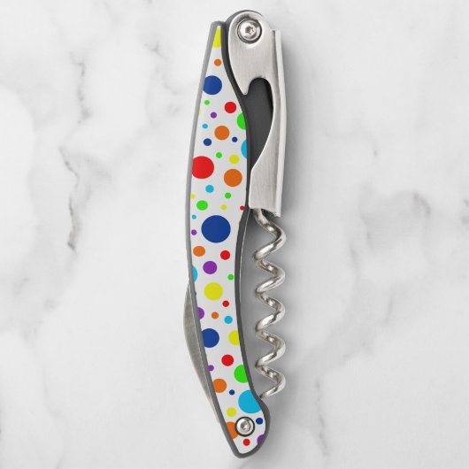 Weißer Regenbogen-Schraubenkopf Kellnermesser (Rückseite)