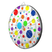 Weißer Regenbogen-Spots Dartboard Dartscheibe (Vorderseite rechts)