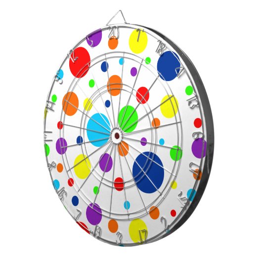 Weißer Regenbogen-Spots Dartboard Dartscheibe (Vorderseite rechts)