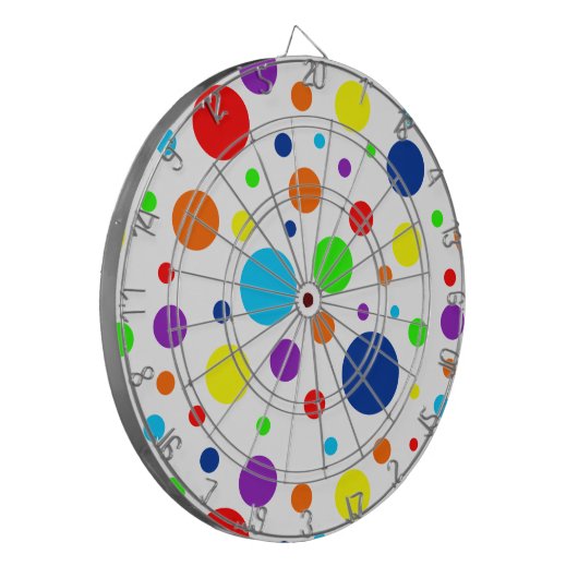 Weißer Regenbogen-Spots Dartboard Dartscheibe (Vorderseite Links)