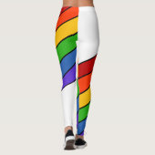 Weißer Regenbogen Streifen Leggings (Rückseite)