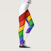 Weißer Regenbogen Streifen Leggings (Rechts)