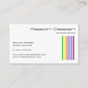 Weißer Regenbogen Stripes Visitenkarte