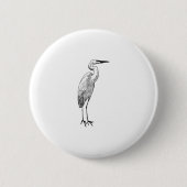 Weißer Reiher Button (Vorderseite)