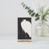 Weißer Reiher Ide Gakusui auf Regen ukiyo-e Visitenkarte (Stehend Vorderseite)