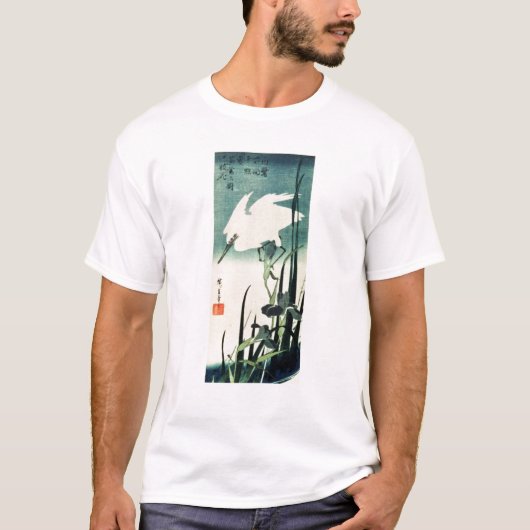 Weißer Reiher und Iris T-Shirt (Vorderseite)