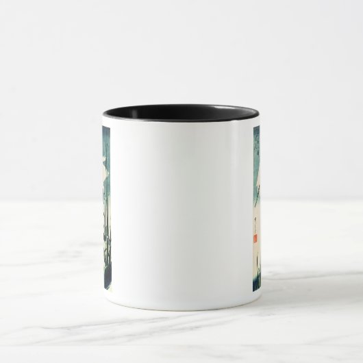 Weißer Reiher und Iris Tasse (Zentrum)