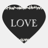 Weißer Reis Herz-Aufkleber (Vorderseite)