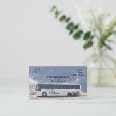 weißer Reisebus Visitenkarte (Stehend Vorderseite)