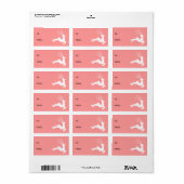 Weißer Rentier Adressaufkleber (Vorne)